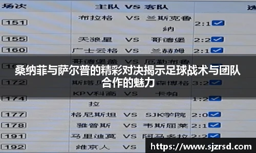 桑纳菲与萨尔普的精彩对决揭示足球战术与团队合作的魅力